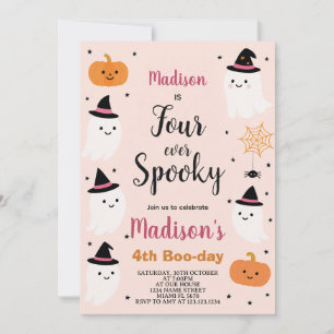 Boo-tiful Vier Kinder Halloween Verjaardag Uitnodi Kaart