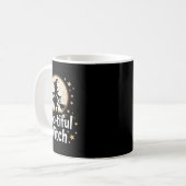 Boo-tiful Witch Silhouette Halloween Witch Moon 1 Koffiemok (Voorkant links)