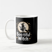 Boo-tiful Witch Silhouette Halloween Witch Moon 1 Koffiemok (Links)