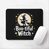Boo-tiful Witch Silhouette Halloween Witch Moon 1 Muismat (Met muis)