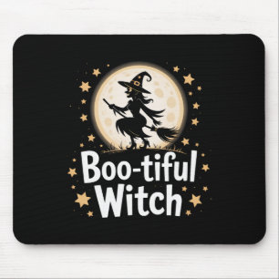 Boo-tiful Witch Silhouette Halloween Witch Moon 1 Muismat