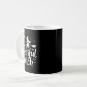 Boo-tiful Witch Silhouette Halloween Witch Moon Koffiemok (Voorkant links)