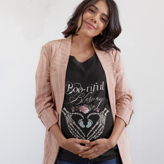 Boo-tiful zegen baby jongen gotisch skelet hart Tri-Blend shirt