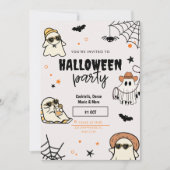 Boo-tifully Schattige Ghosts Halloween Party Kaart (Voorkant)