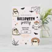 Boo-tifully Schattige Ghosts Halloween Party Kaart (Staand voorkant)