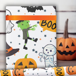 Boo-tifully Schattige Spooktacular Halloween Patte Cadeaupapier
