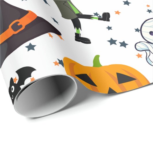 Boo-tifully Schattige Spooktacular Halloween Patte Cadeaupapier (Rol Hoek)