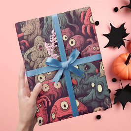 Boo-tifully Schattige Spooky Eye Monster Halloween Cadeaupapier