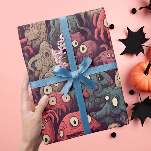 Boo-tifully Schattige Spooky Eye Monster Halloween Cadeaupapier