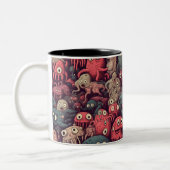 Boo-tifully Schattige Spooky Eye Monster Halloween Tweekleurige Koffiemok (Links)