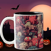 Boo-tifully Schattige Spooky Eye Monster Halloween Tweekleurige Koffiemok
