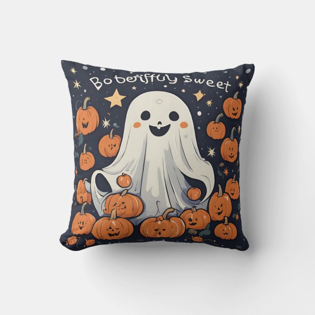 Boo-tifully Sweet Ghost & Pumpkin Sierkussen (Voorkant)