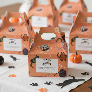 Boo-tifully Tangled Black Cats and Yarn Halloween Bedankdoosjes