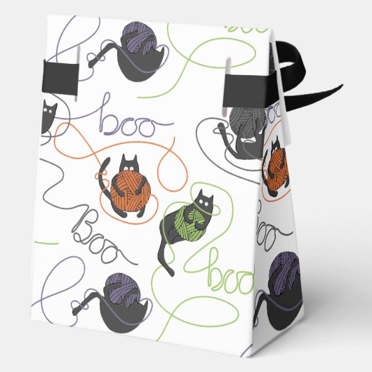Boo-tifully Tangled Black Cats and Yarn Halloween Bedankdoosjes (Achterkant)