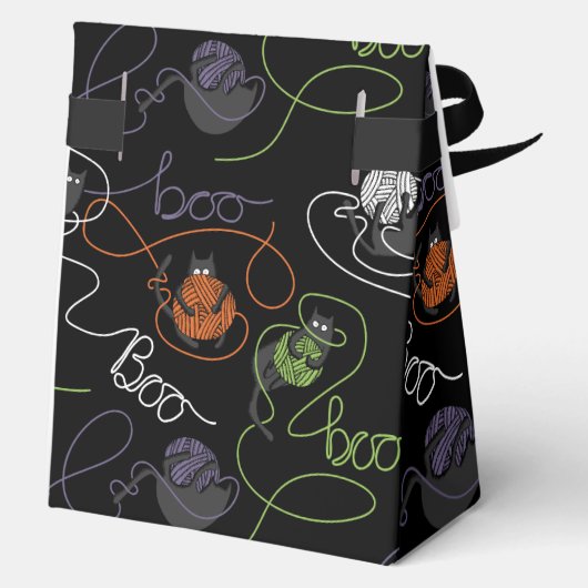 Boo-tifully Tangled Black Cats and Yarn Halloween Bedankdoosjes (Achterkant)