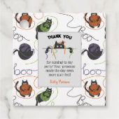 Boo-tifully Tangled Black Cats and Yarn Halloween Bedankjes Labels (Voorkant)