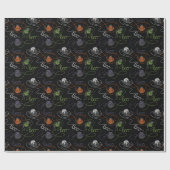 Boo-tifully Tangled Black Cats and Yarn Halloween Cadeaupapier (Vlak)