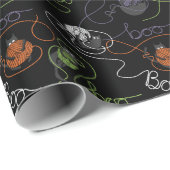 Boo-tifully Tangled Black Cats and Yarn Halloween Cadeaupapier (Rol Hoek)