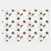 Boo-tifully Tangled Black Cats and Yarn Halloween Inpakpapier Vel (Voorkant 3)