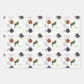 Boo-tifully Tangled Black Cats and Yarn Halloween Inpakpapier Vel (Voorkant 3)