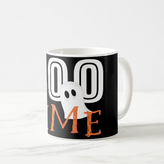 BOO TIME Halloween Cute Ghost Coffee Mok (Voorkant rechts)
