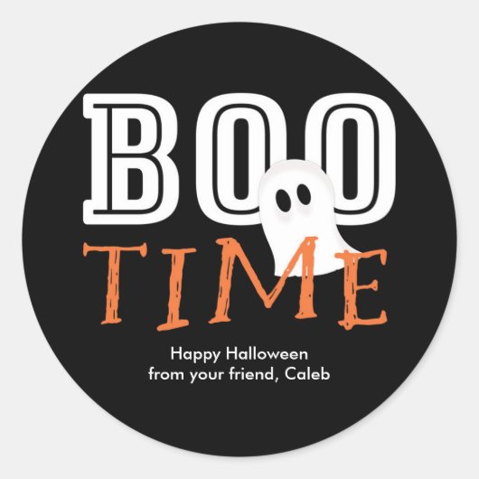 BOO TIME Halloween Geest Cute Feest Favor Sticker (Voorkant)