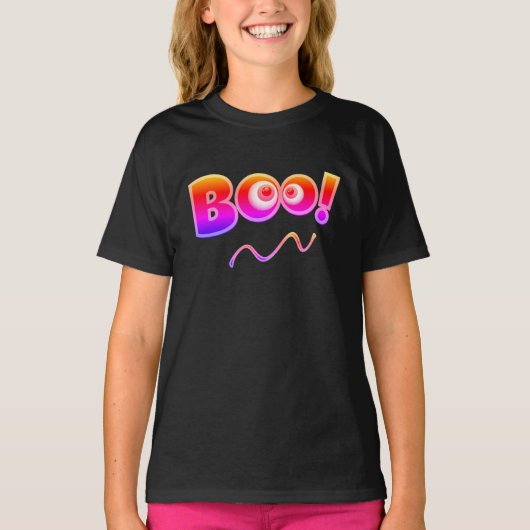 Boo to Happy Halloween-kostuum voor meisjes T-Shir T-shirt (Voorkant)