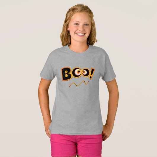Boo to Happy Halloween-kostuum voor meisjes T-Shir T-shirt (Voorkant volledig)