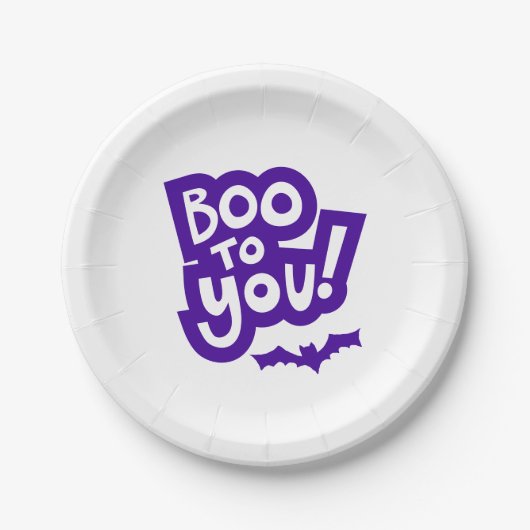 Boo to You Halloween Party Borden Papieren Bordje (Voorkant)