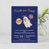 Boo Trick or treat Halloween Party Kaart (Staand voorkant)