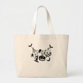 Boo Trick or treat Halloween vleermuizen, pompoene Grote Tote Bag (Voorkant)