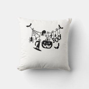 Boo Trick or treat Halloween vleermuizen, pompoene Kussen
