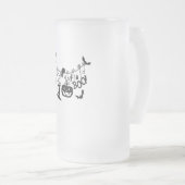 Boo Trick or treat Halloween vleermuizen, pompoene Matglas Bierpul (Voorkant rechts)