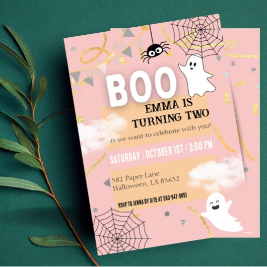 Boo Turning Twee Uitnodiging voor Verjaardagsfeest