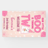 Boo Turning Two Halloween 2e verjaardag Welkom Spandoek (Horizontaal)