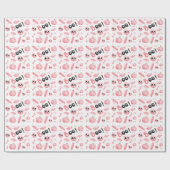 Boo Twee Roze Meisje Halloween Verjaardag Cadeaupapier (Vlak)