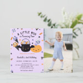 Boo Tweede verjaardag Een klein boe wordt twee Kaart (Staand voorkant)