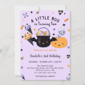 Boo Tweede verjaardag Een klein boe wordt twee Kaart (Voorkant)