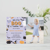 Boo Tweede Verjaardag Onze Kleine Boo wordt Twee Kaart (Staand voorkant)