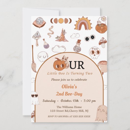 Boo Tweede Verjaardag Onze Kleine Boo wordt Twee Kaart (Voorkant)