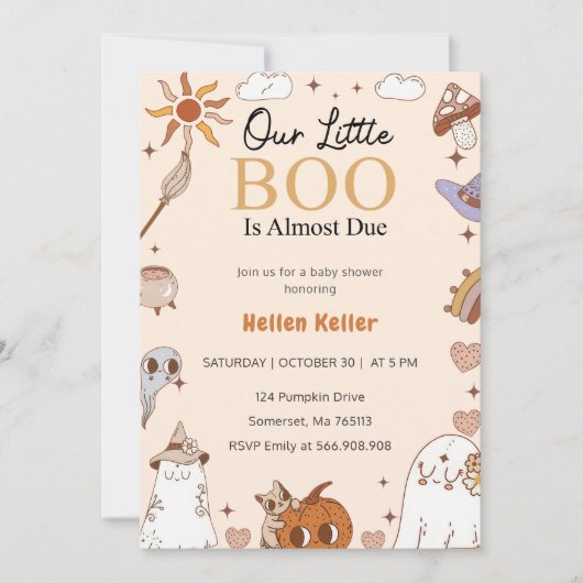 Boo Tweede Verjaardag Onze Kleine Boo wordt Twee Kaart (Voorkant)