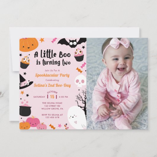 Boo Tweede Verjaardag Onze Kleine Boo wordt Twee Kaart (Voorkant)