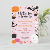 Boo Tweede Verjaardag Onze Kleine Boo wordt Twee Kaart (Staand voorkant)