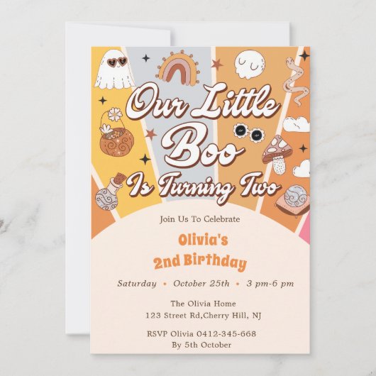 Boo Tweede Verjaardag Onze Kleine Boo wordt Twee Kaart (Voorkant)