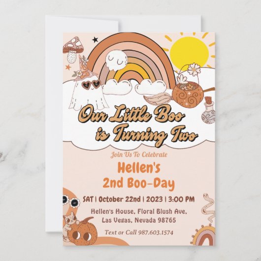 Boo Tweede Verjaardag Onze Kleine Boo wordt Twee Kaart (Voorkant)