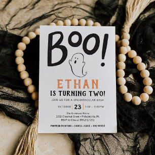 Boo. Tweede verjaardag Partij Halloween Kaart
