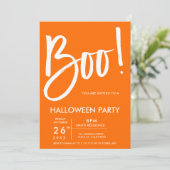 Boo typografie sinaasappel Halloween feeststerren Kaart (Staand voorkant)