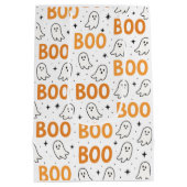 BOO Typografie Speelse Witte Geesten Halloween Medium Cadeauzakje (Achterkant)
