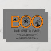 Boo. Uitnodiging voor Halloween Party (Voorkant / Achterkant)