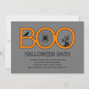Boo. Uitnodiging voor Halloween Party